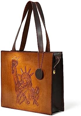 ADYAN Women's Buffalo Leather Women Hobo Shoulder Bags-Large Capacity Women's Tote Top-Zipper Closure Bag for Women- Beach Handle Handbags with 2 Ways-Purses for Women Crossbody Bag (Brown)