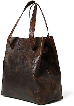 ADYAN Women's Shoulder Bag Full Grain Leather Handbags Vintage Handmade Leather Tote Purse- Brown Leather purses