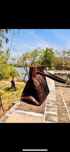 ADYAN Women's Shoulder Bag Full Grain Leather Handbags Vintage Handmade Leather Tote Purse- Brown Leather purses