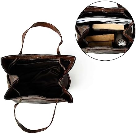 ADYAN Women's Shoulder Bag Full Grain Leather Handbags Vintage Handmade Leather Tote Purse- Brown Leather purses
