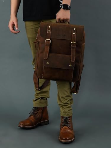 ADYAN Stylish Soft Leather Travel Shoulder Bag Office, Multi-functional Accessory for Men and Women (Brown)
