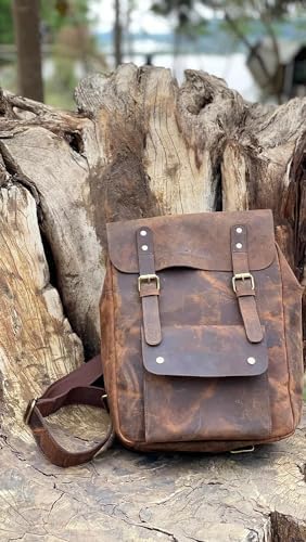 ADYAN Stylish Soft Leather Travel Shoulder Bag Office, Multi-functional Accessory for Men and Women (Brown)