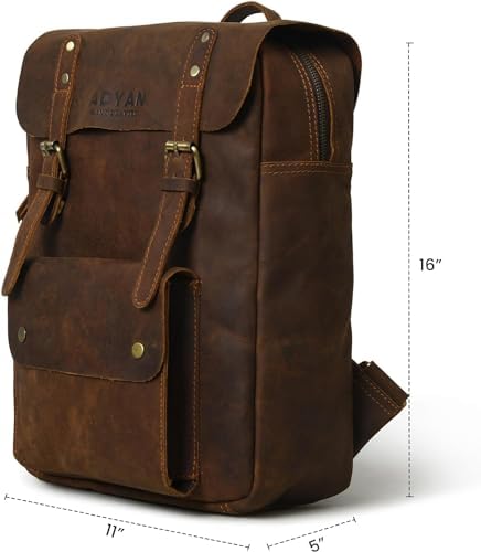 ADYAN Stylish Soft Leather Travel Shoulder Bag Office, Multi-functional Accessory for Men and Women (Brown)