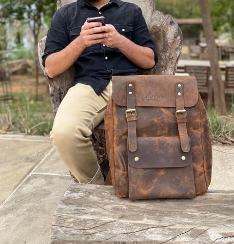 ADYAN Stylish Soft Leather Travel Shoulder Bag Office, Multi-functional Accessory for Men and Women (Brown)