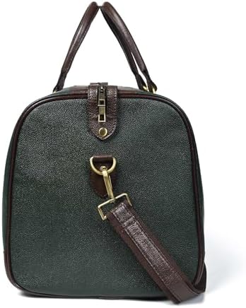 Adyan Leather Duffel Bag 20" Travel Carry on Weekender Luggage Overnight Bags for Women and Men (Green, 20 inch)