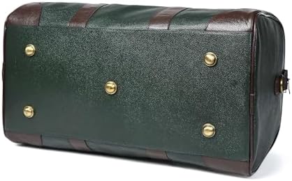 Adyan Leather Duffel Bag 20" Travel Carry on Weekender Luggage Overnight Bags for Women and Men (Green, 20 inch)