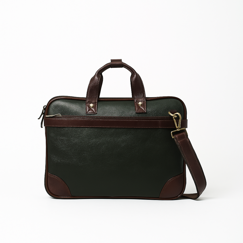 Compact 15-Inch Leather Briefcase