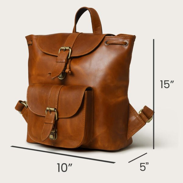 Multi-functional Elegant Soft Leather Backpack Bag for Men and Women - Image 3