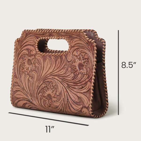 Hand-tooled Leather Design Handbags Purses for Women - Image 2