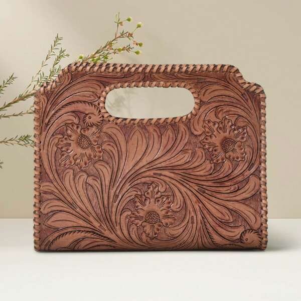 Hand-tooled Leather Design Handbags Purses for Women