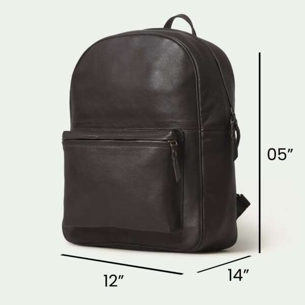 Soft Leather Backpack Shoulder Bag for Men and Women (Brown) - Image 3