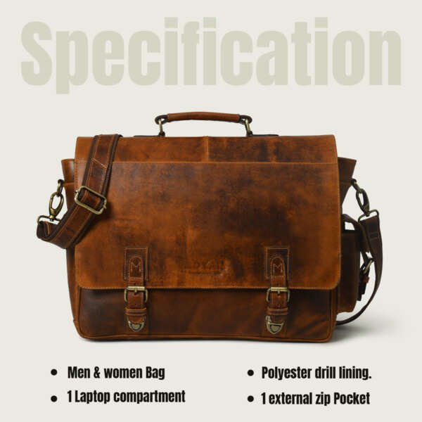 ADYAN Genuine Leather (Backpack, Handbag, ShoulderBag) Messenger Bag for Men and Women - Image 4