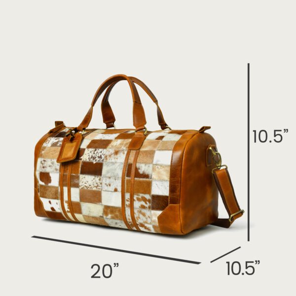 Adyan Leather Duffle Bag Travel Carry on Weekender Luggage Overnight Bags for Women and Men - Image 3