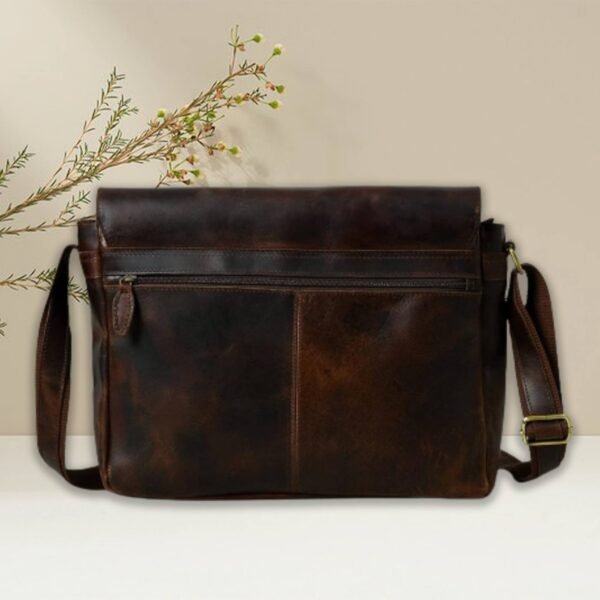 Vintage Full Grain leather crossbody bags for men with Adjustable Shoulder Strap