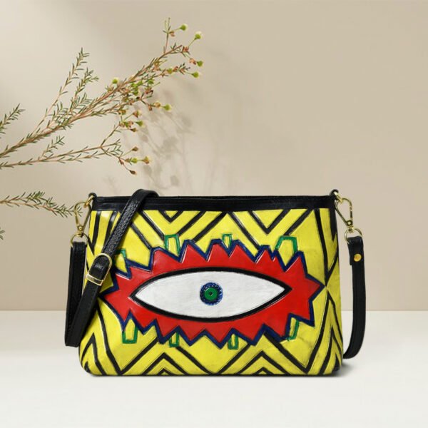 Full Gain Leather Handpainted Women Crossbody-Sling Bag