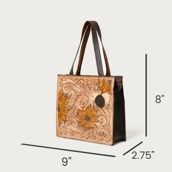 Buffalo Leather Handpainted Women Shoulder Bag | Handbag Purse - Image 3