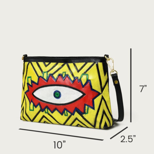 Full Gain Leather Handpainted Women Crossbody-Sling Bag - Image 3