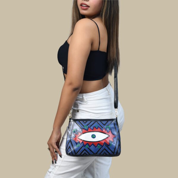 Full Gain Leather Handpainted Women Crossbody-Sling Bag - Image 7