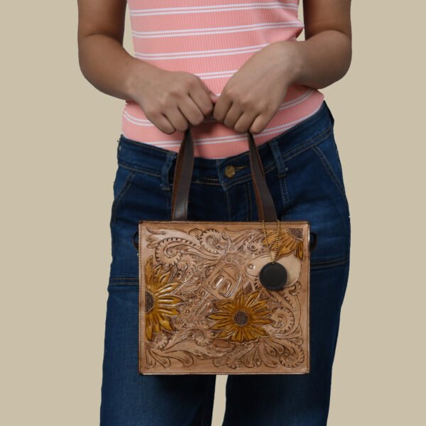 Buffalo Leather Handpainted Women Shoulder Bag | Handbag Purse - Image 6